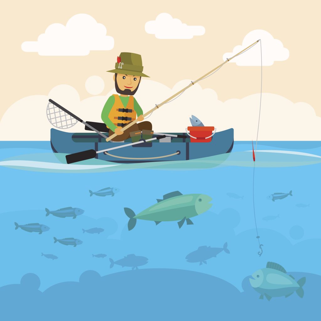 Fisherman On A Boat Vector Illustration Leeuwin Ocean Adventure